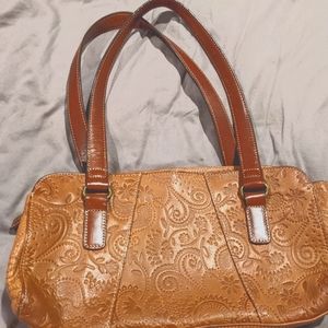 Fossil Etched Leather Bag